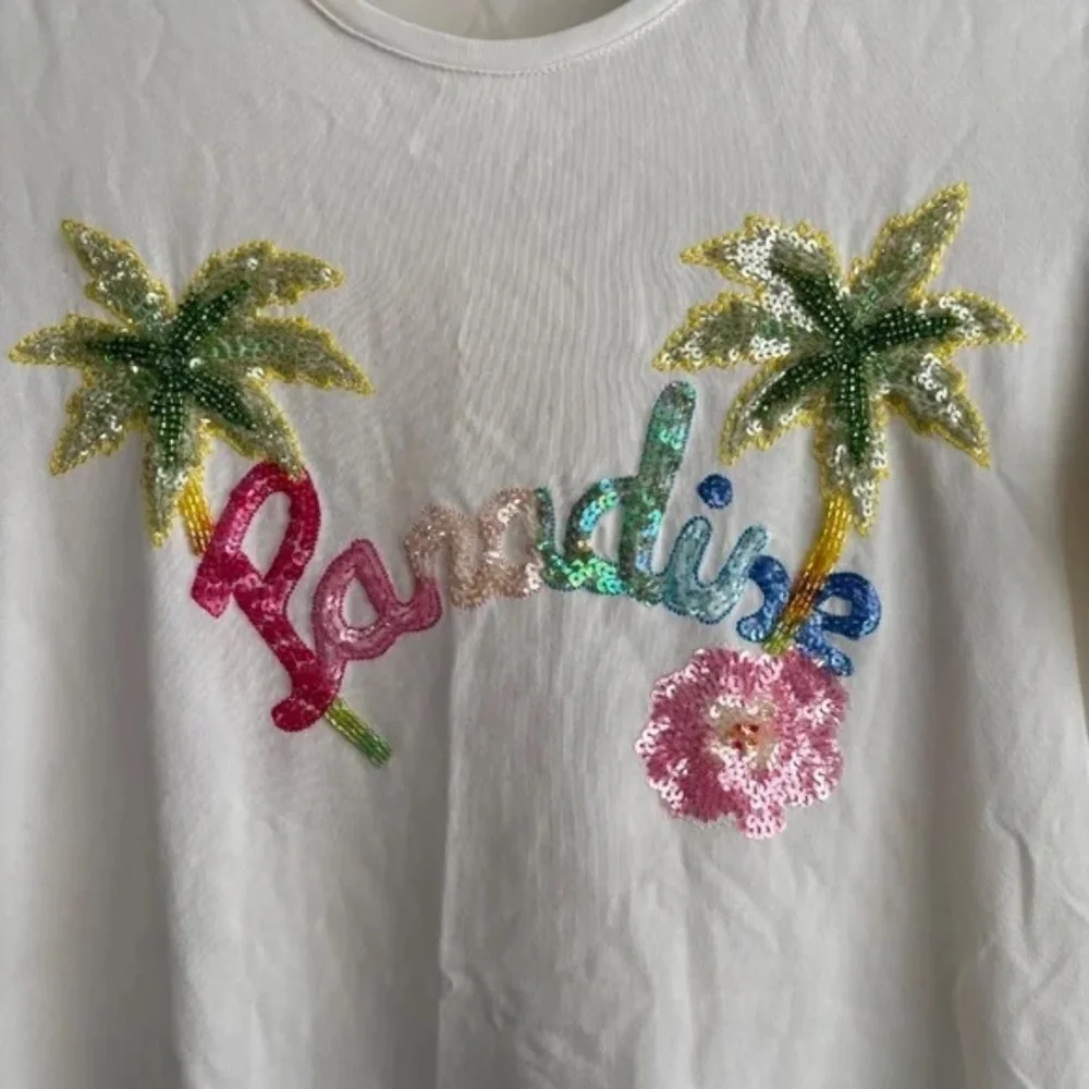 Escada Sport Vintage "Paradise" Sequins Tee Shirt - Picture 4 of 6
